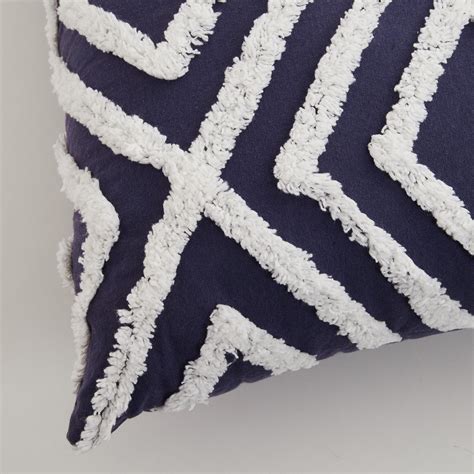Buy Farmhouse Blue Textured Cotton Filled Cushion - 45x45cm from Home ...