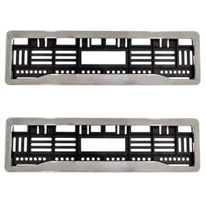 KINGSWAY® Chrome Number Plate Frames (Front and Rear), Chrome Lining ...