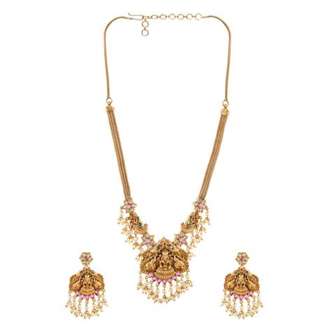 Gold Opulence Temple Jewellery Set – VOYLLA