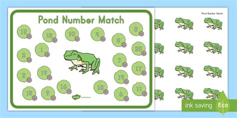 Pond Number Match Activity Mat