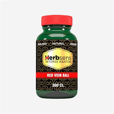 Kratom Red Bali capsules 300ct - Herbsens Kratom