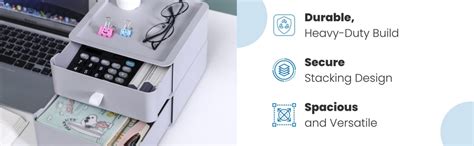 Eono White Storage Box Drawer - Multipurpose Plastic Desktop Stackable ...