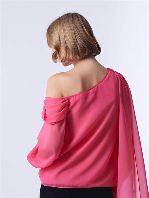 Pink one shoulder top