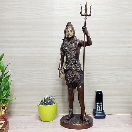 Kartique Resin Shiva Bhagwan Statue Murti Standing with Trishul for ...
