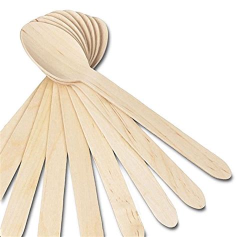 Buy FOODLAB: Natural Birchwood Disposable Wooden Spoon Biodegradable ...