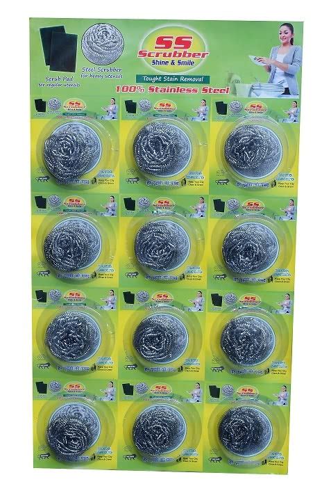 SS SCRUBBER Stainless Steel Scrubber 12 Grams ( 12 Pieces ) - Metal ...