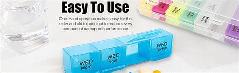 Qenixo® Weekly Pill Organizer 4 Times A Day, 7-Day, Monthly Medication ...