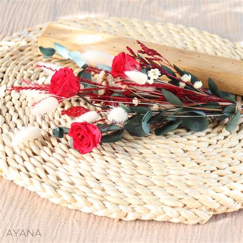 Noble Wooden Bar ANDALOUSIE Dried and Preserved Flower Decoration ...