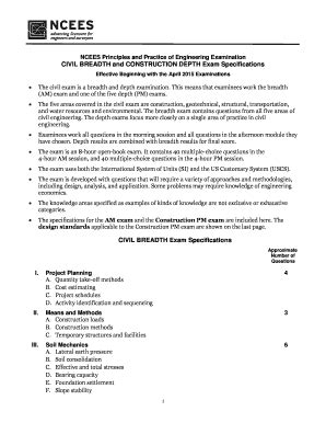 Fillable Online ncees NCEES Principles and Practice of Engineering ...