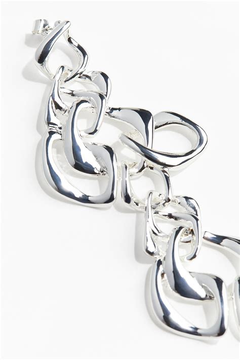 Women's Silver-coloured Long chain earrings | H&M IN