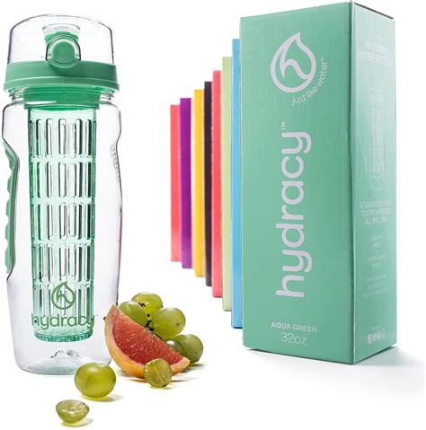 Hydracy Fruit Infuser Water Bottle - 1 Litre Sport Bottle with Full ...