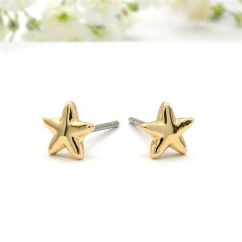 Plain Gold Star Stud Earrings - Earsense - Earrings for sensitive ears