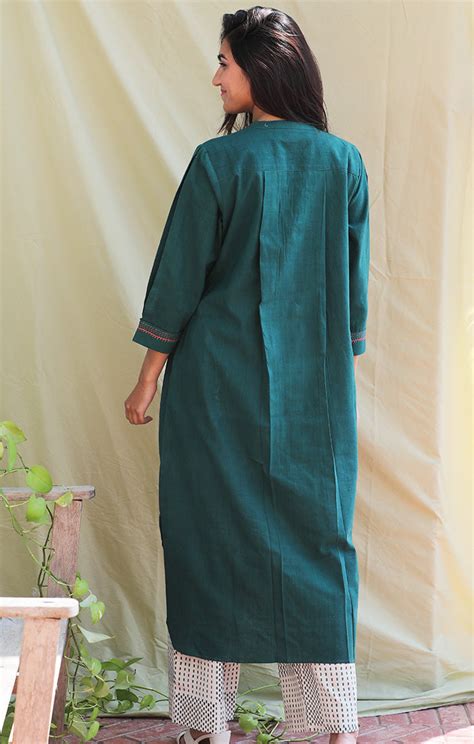 Forest Green handspun handwoven cotton tunic with pants – Ihaworld
