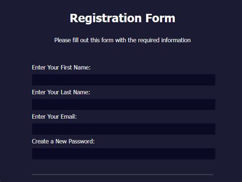 Image result for Freecodecamp Registration Form CSS/HTML