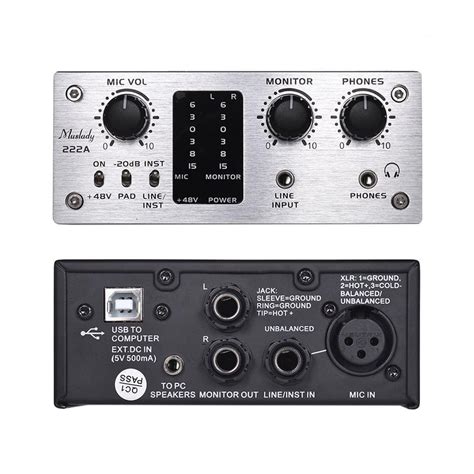 Muslady 222A 2-Channel USB Audio System Interface External - Muslady ...
