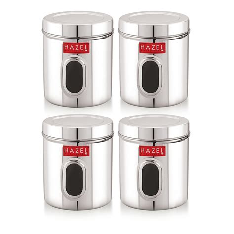 HAZEL Stainless Steel Transparent Kitchen Storage Containers with Air ...