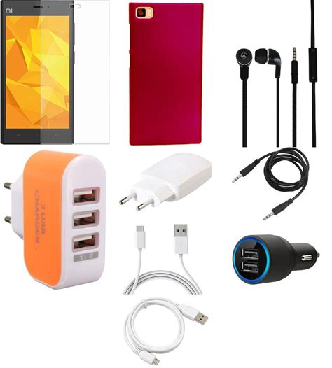NIROSHA Tempered Glass Screen Guard Cover Case Charger Headphone USB ...