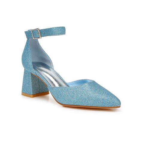 Buy London Rag Blue Glitter Block Heel Sandals Online
