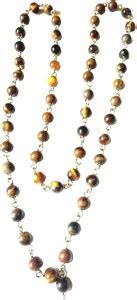 numeroastro Natural & Original Tiger's Eye Mala In White Metal (54+1 ...