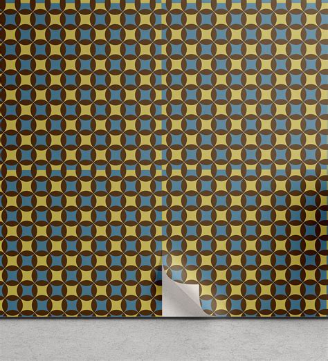 Ambesonne Retro Peel & Stick Wallpaper for Home, Geometric Tile 70s ...