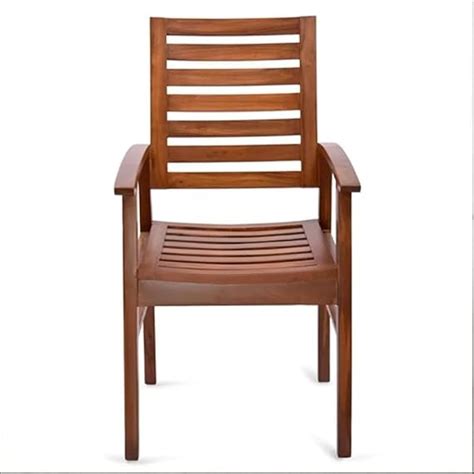 Premium Teak Wood Outdoor Dining Chair with Armrests - Durable & Styli ...