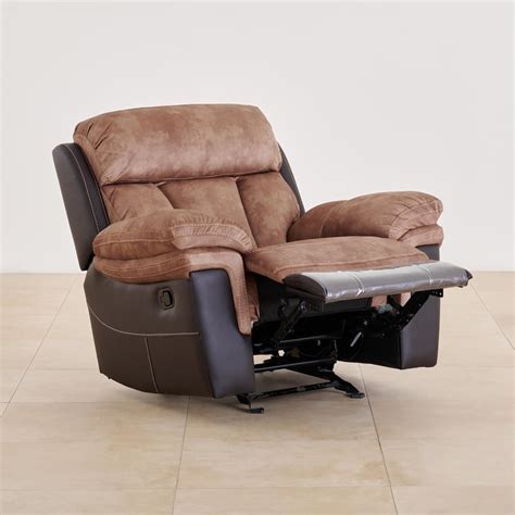 Buy Aries Faux Leather 1-Seater Rocking Recliner - Brown from Home ...