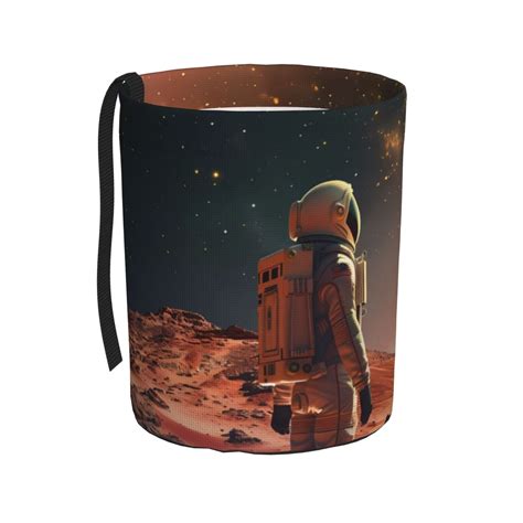 Wukai Astronaut On Mars A Print Car Trash Can - Easy to Clean Hanging Garbage Bin - Removable ...