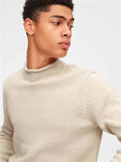 Fisherman Ribbed Roll Neck Pullover Sweater | Gap