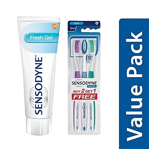 Buy Sensodyne Fresh Gel Sensitive Toothpaste + Sensitive Toothbrush ...