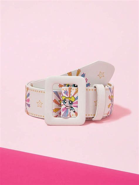 THE POWERPUFF GIRLS X SHEIN 1pc Women's Bubble Pattern Adjustable Belt ...