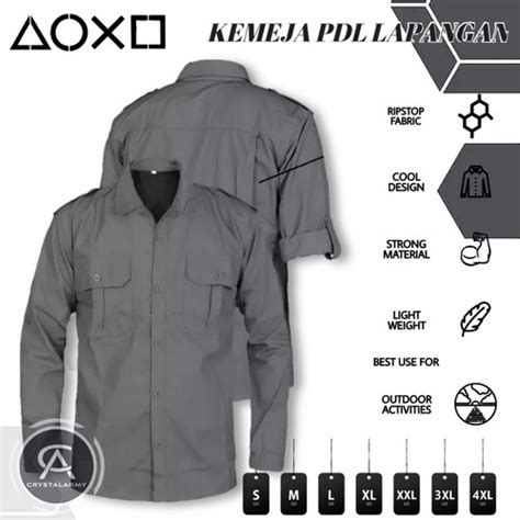 Jual Kemeja outdoor / Lapangan / Gunung / Pdl Lengan Panjang - Hitam ...