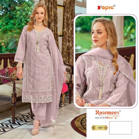 FEPIC ROSEMEEN C 1857 ORGANZA EMBROIDERED PAKISTANI SUITS AT BEST ...