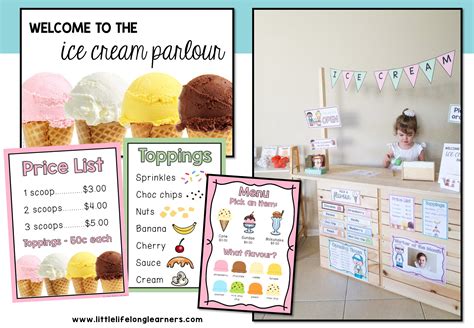 Ice Cream Shop Dramatic Play Free Printables