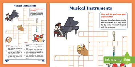 👉 KS1 Musical Instrument Crossword