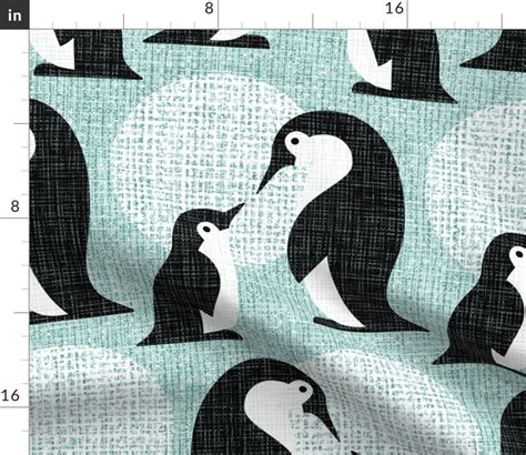Arctic Animals Retro Zoo Penguin Faux Texture Baby Black And White Pale ...