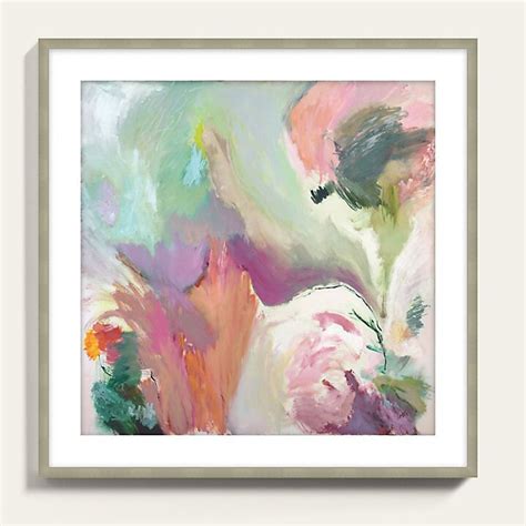 Peony Wish Art with Warm Silver Wood Frame & Multiple Sizes