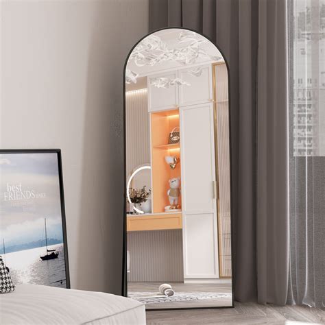 "RACHMADES Large Arched Floor Mirror, 64""x21"", Full Body Bedroom ...