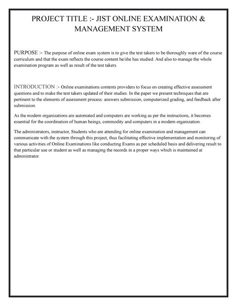 Project Title 2 - PROJECT TITLE :- JIST ONLINE EXAMINATION & MANAGEMENT ...