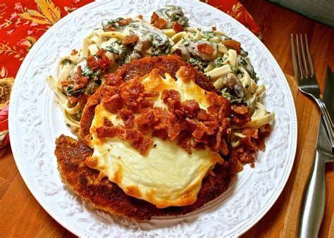 Chicken Parmesan Alfredo with Spinach, Mushrooms and Bacon - Wildflour ...