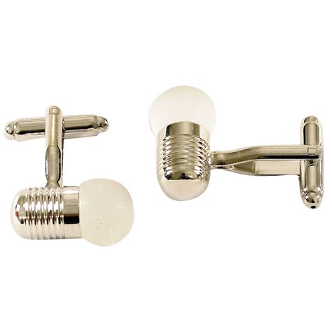 Buy Emphasize White Color Rhodium Coating Bulb Shaped Cufflinks at ...