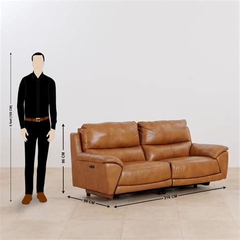 Buy (Refurbished) Reims Half Leather 3-Seater Electric Recliner Sofa ...