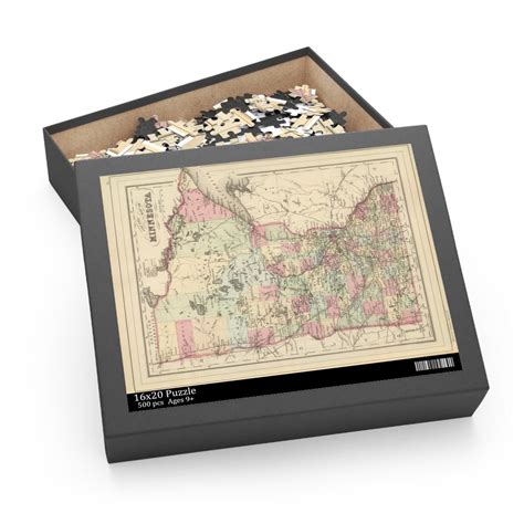 Vintage Map Puzzle, Vintage Minnesota Map Puzzle, Puzzle (120, 252, 500 ...