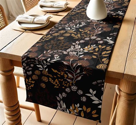 Vargottam Sustainable Cotton Table Runner Textured Twill Fabric Elegant ...