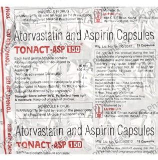 Tonact Asp 150mg Strip Of 15 Capsules: Uses, Side Effects, Price ...