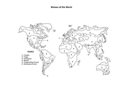 World Biome Map Coloring Worksheet - Worksheets For Home Learning
