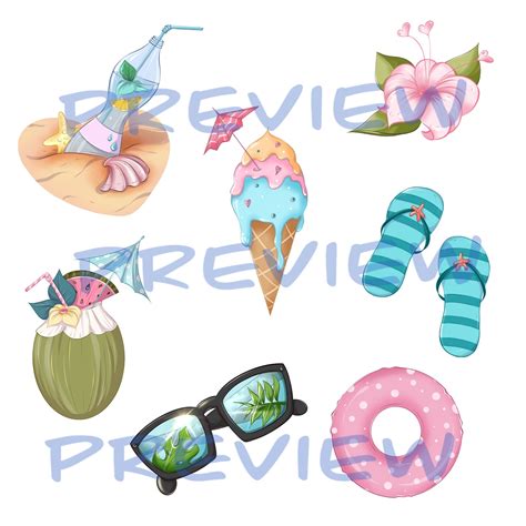 Summer Mood Cliparts, Summer Cliparts Png, Beach Stickers Png, Sea ...