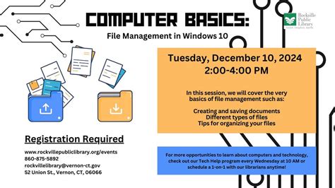 Computer Basics: File Management in Windows 10, 52 Union St, Rockville ...