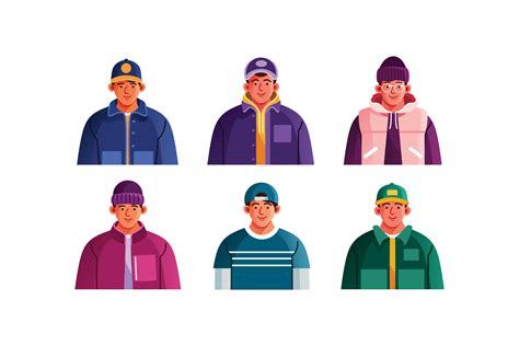 Man with Fashion Character Avatar Set Graphic by Ian Mikraz · Creative ...