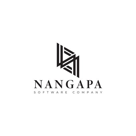 Abstract initial letter NA or AN logo in black color isolated in white background applied for ...