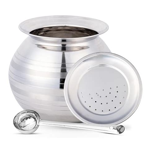 Buy Thangam Stainless Steel Rice Pot/Rice Strainer/Pongal Pot/Gundu ...